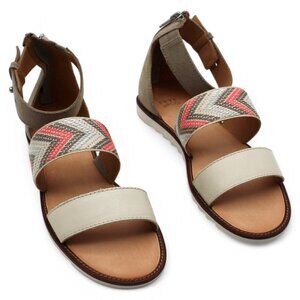 Frye and Co. Womens Port 2 Band Faux Suede Flat Sandals